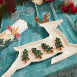 Porcelain Reindeer Plates (x 2)><noscript><img width=