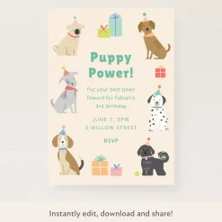 Puppy Download & Print Invitation>Meri Meri Clearance