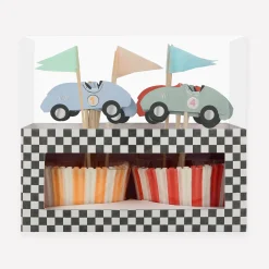Race Car Cupcake Kit (x 24 toppers)>Meri Meri Clearance