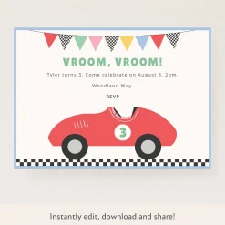 Race Car Download & Print Invitation>Meri Meri Discount
