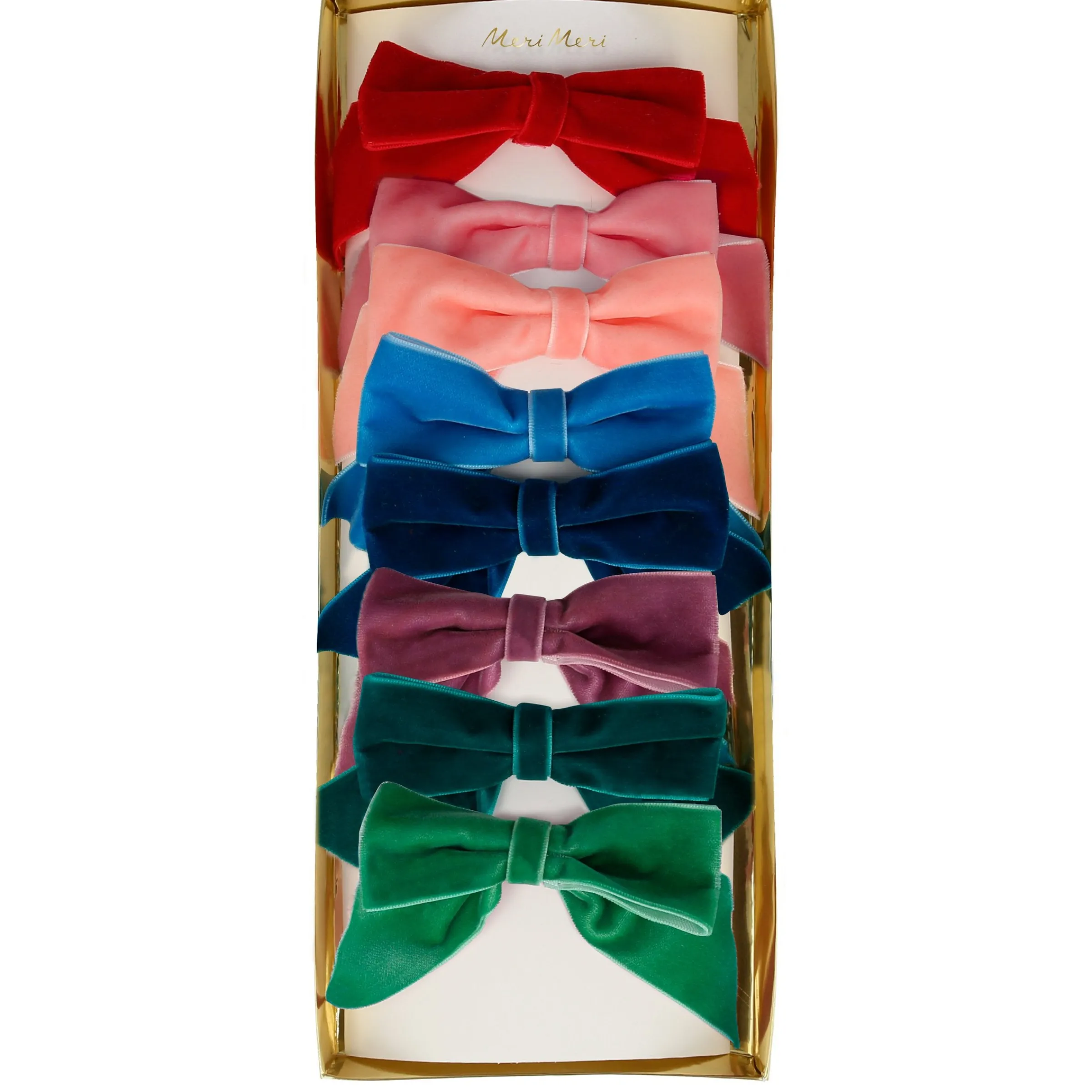Radiant Velvet Bow Hair Clips (x 8)>Meri Meri Sale