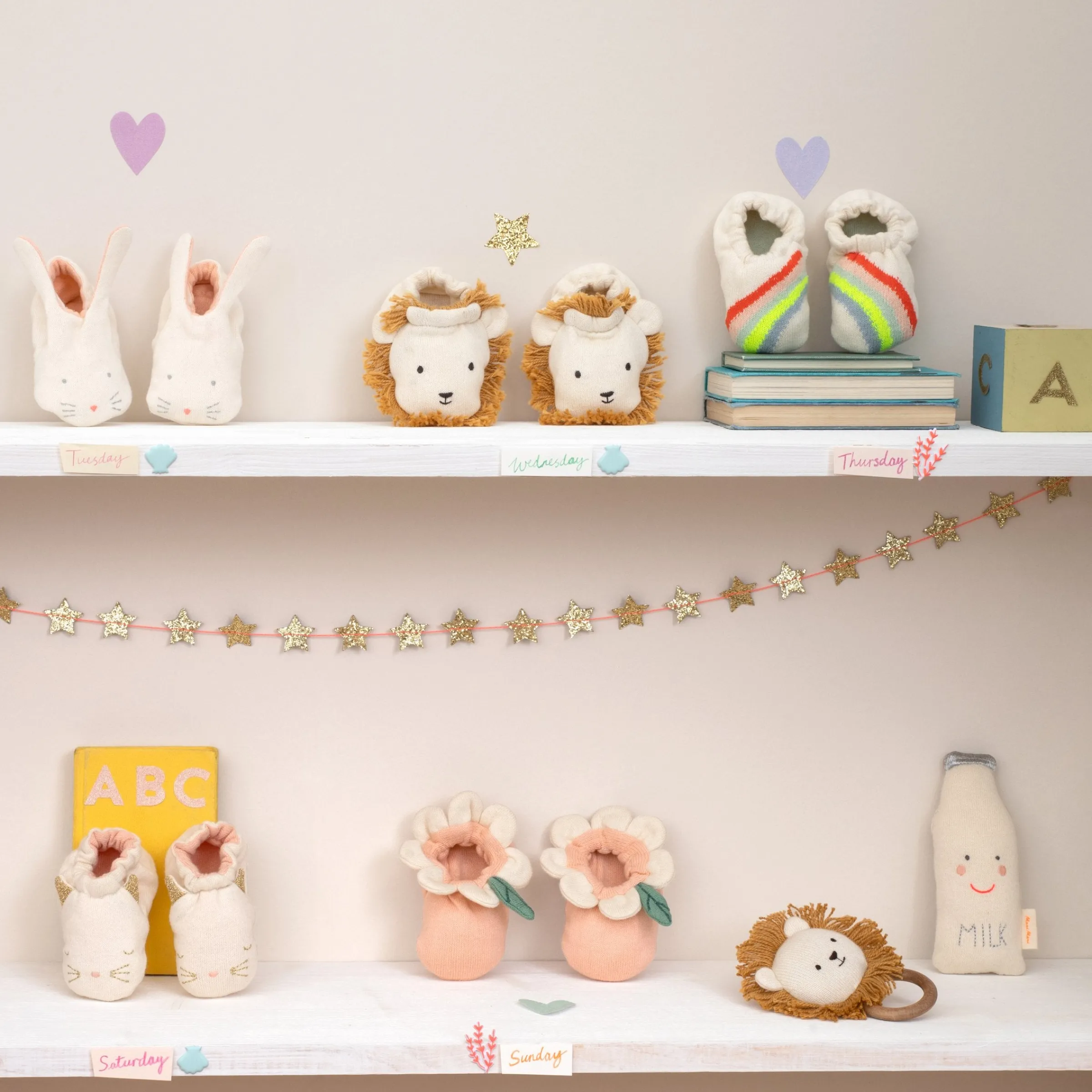 Rainbow Baby Booties>Meri Meri New