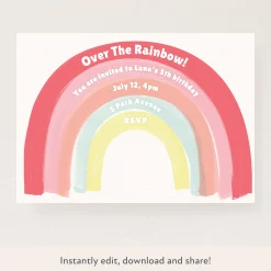 Rainbow Download & Print Invitation>Meri Meri Discount
