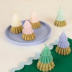 Rainbow Glitter Tree Candles (x 6)>Meri Meri Outlet