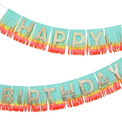 Rainbow Happy Birthday Fringe Garland Set>Meri Meri New
