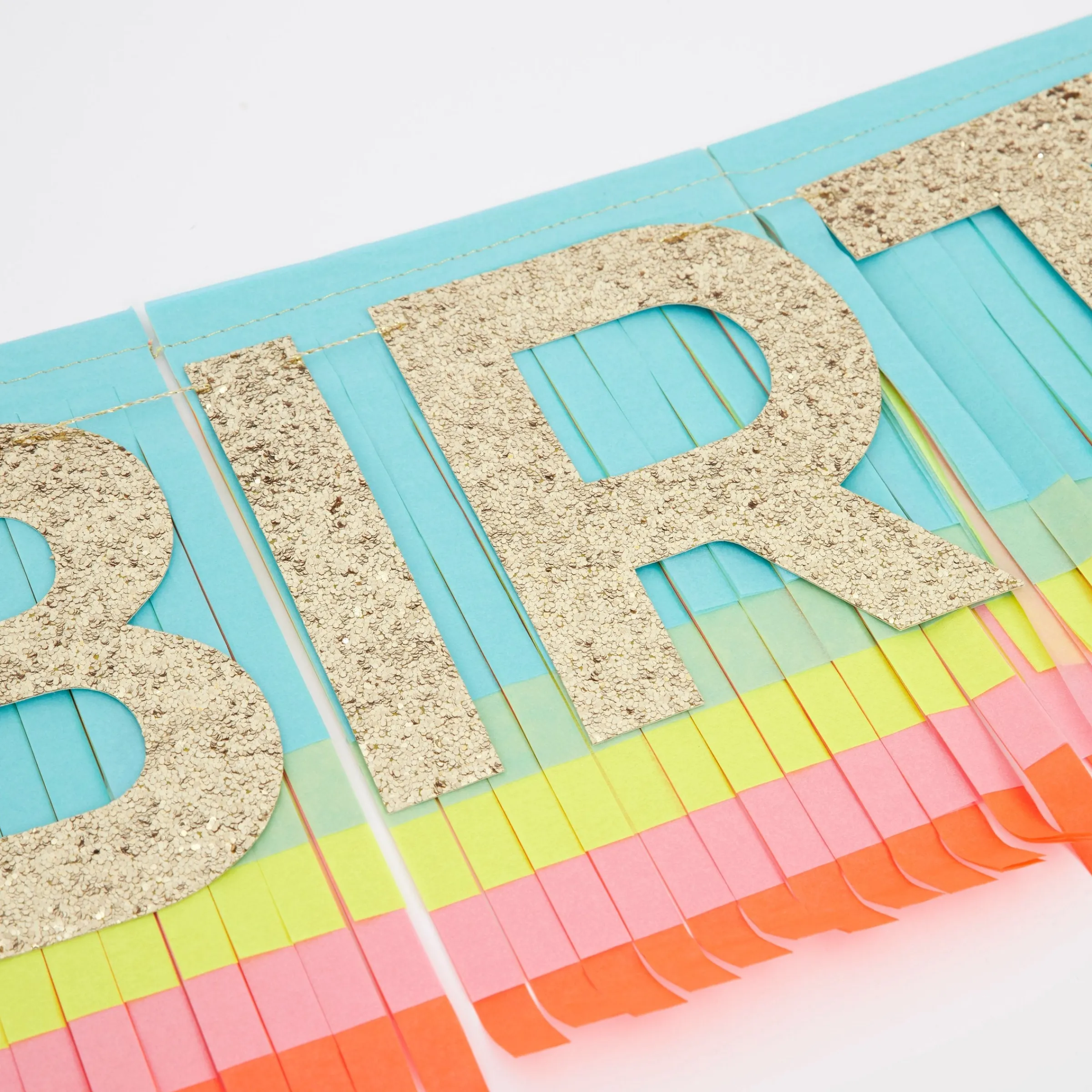 Rainbow Happy Birthday Fringe Garland Set>Meri Meri New