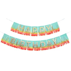 Rainbow Happy Birthday Fringe Garland Set><noscript><img width=