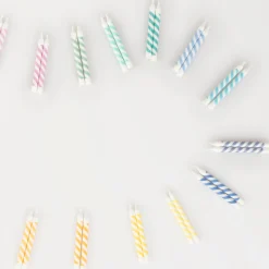Rainbow Striped Mini Candles (x 50)><noscript><img width=