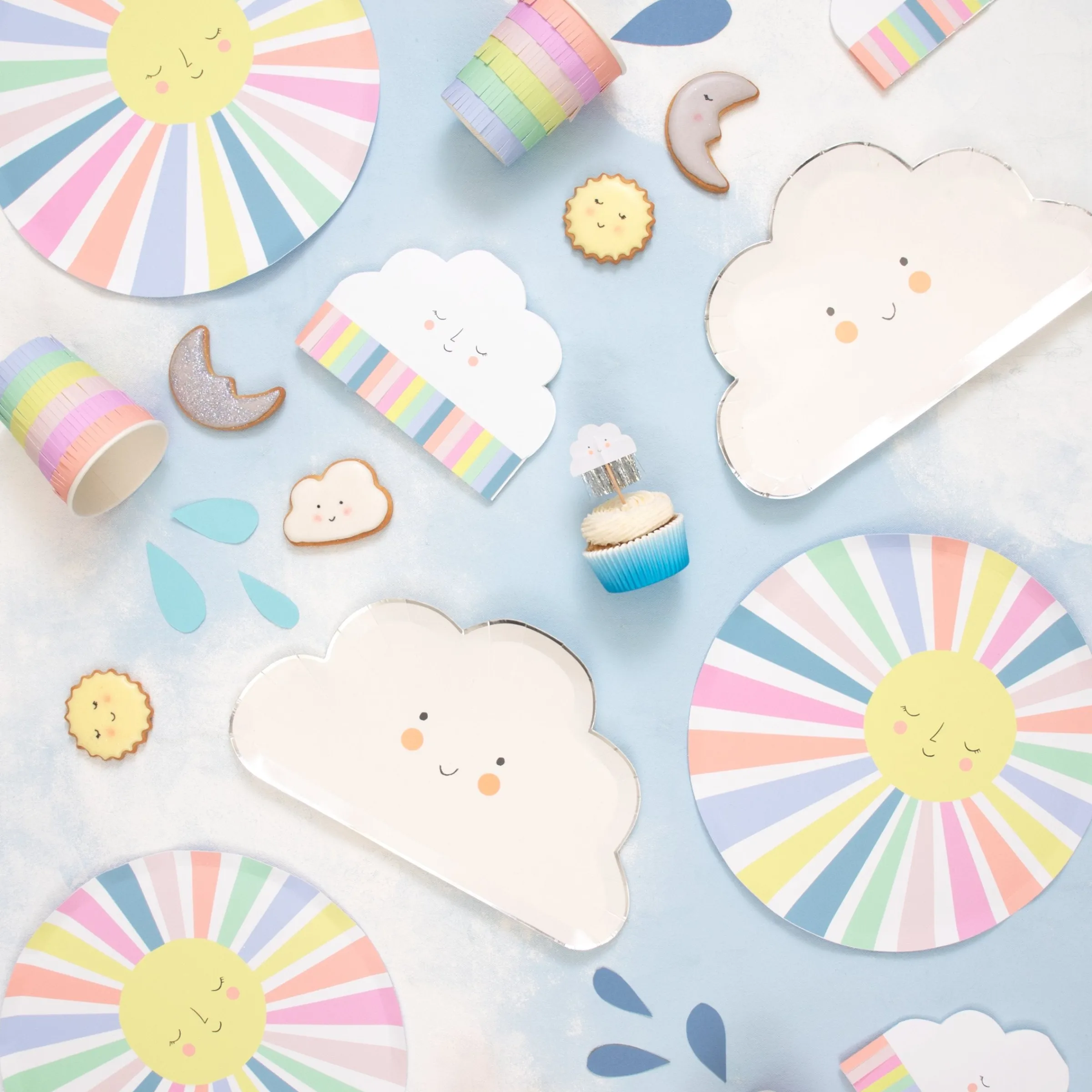 Rainbow Sun Cloud Napkins (x 20)>Meri Meri Outlet