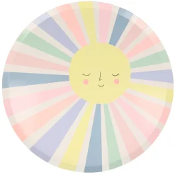 Rainbow Sun Dinner Plates (x 12)>Meri Meri Hot