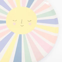 Rainbow Sun Dinner Plates (x 12)>Meri Meri Hot