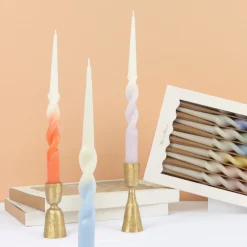 Rainbow Twisted Table Candles (x 8)>Meri Meri Best