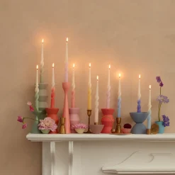 Rainbow Twisted Table Candles (x 8)>Meri Meri Best