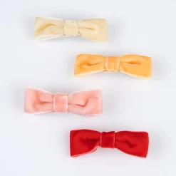 Rainbow Velvet Bow Hair Clips (x 8)><noscript><img width=