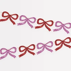 Red & Pink Glitter Bow Garland>Meri Meri Outlet