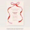 Red Bow Ribbon Download & Print Invitation>Meri Meri Discount