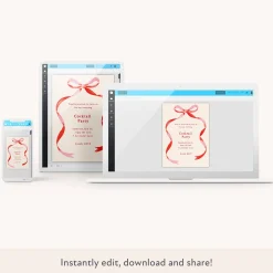 Red Bow Ribbon Download & Print Invitation>Meri Meri Discount