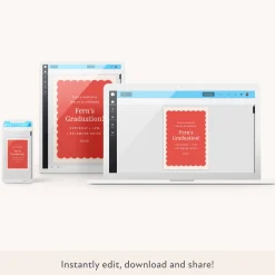 Red Scallop Download & Print Invitation>Meri Meri Online
