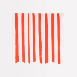 Red Stripe Large Napkins (x 16)>Meri Meri Outlet