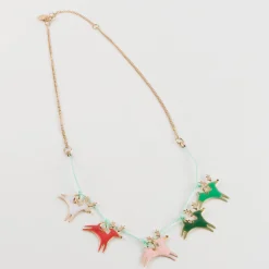 Reindeer Enamel Necklace><noscript><img width=