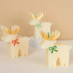 Reindeer With Bow Candles (x 3)>Meri Meri New