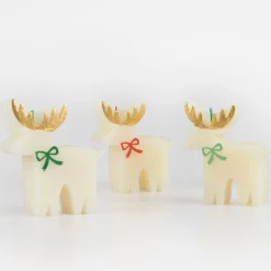 Reindeer With Bow Candles (x 3)>Meri Meri New