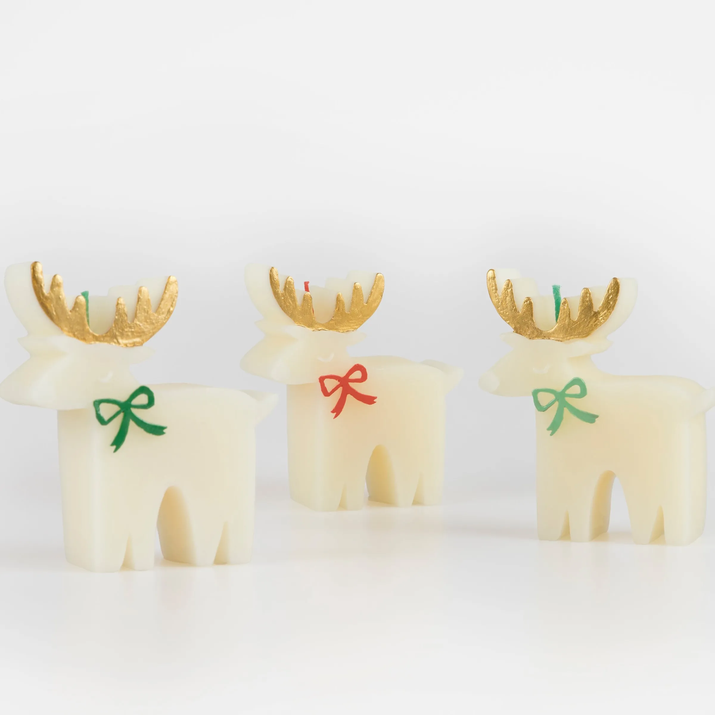 Reindeer With Bow Candles (x 3)>Meri Meri New