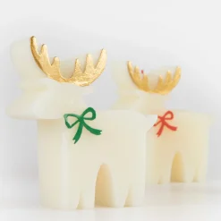 Reindeer With Bow Candles (x 3)><noscript><img width=