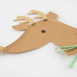 Reindeer With Raffia Bow Plates (x 8)><noscript><img width=