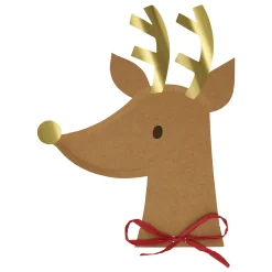 Reindeer With Raffia Bow Plates (x 8)><noscript><img width=
