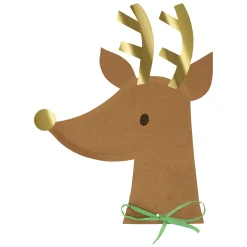 Reindeer With Raffia Bow Plates (x 8)><noscript><img width=