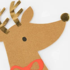 Reindeer With Red Bow Napkins (x 16)><noscript><img width=