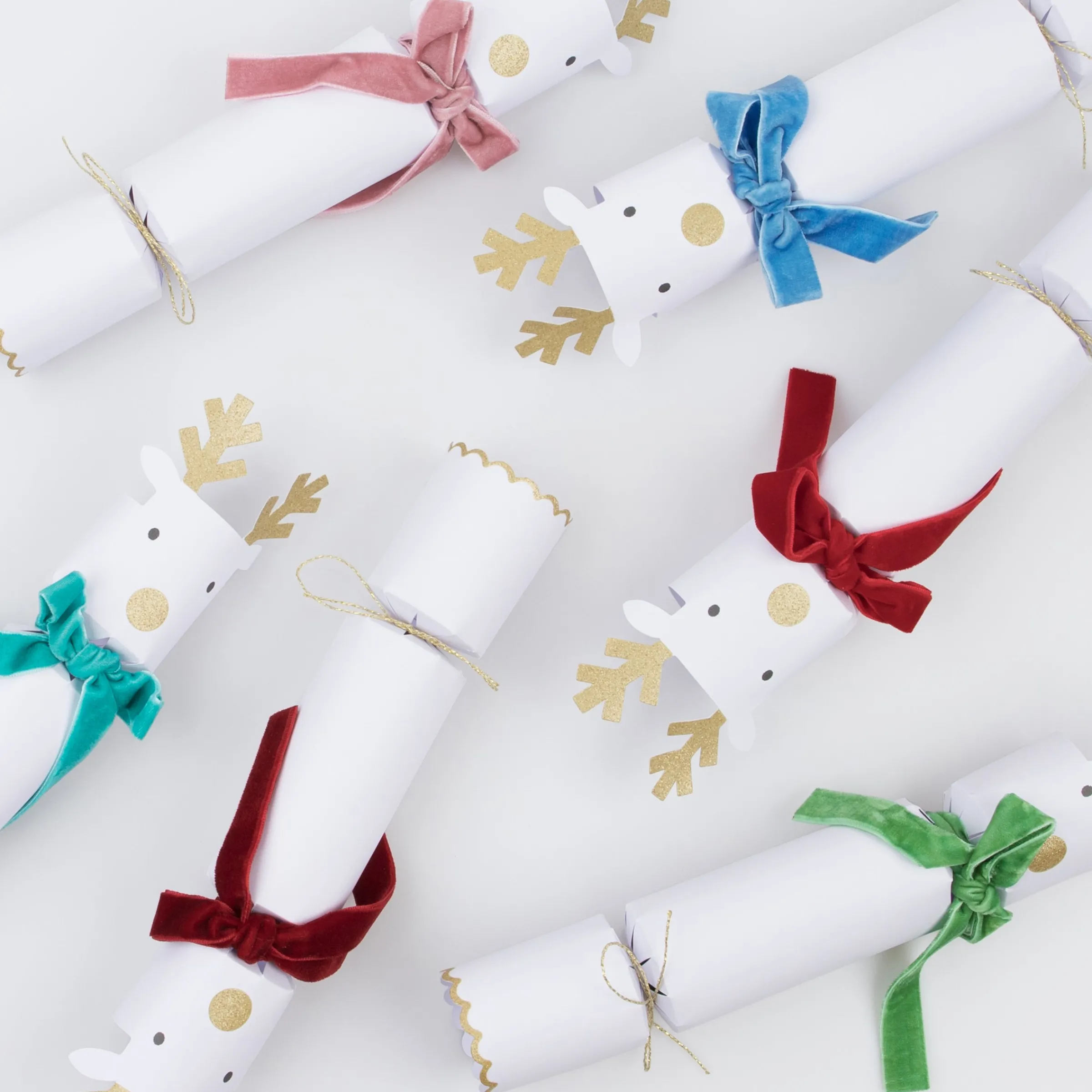 Reindeer With Velvet Bows Crackers (x 6)>Meri Meri New