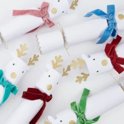 Reindeer With Velvet Bows Crackers (x 6)><noscript><img width=