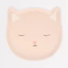 Reusable Pink Cat Plate>Meri Meri New