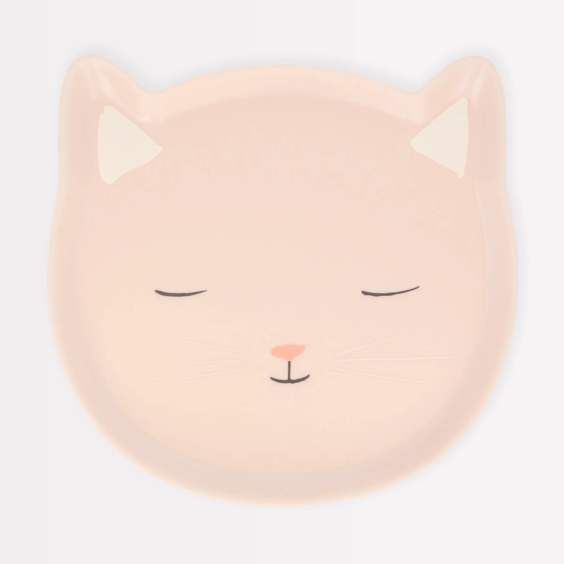 Reusable Pink Cat Plate>Meri Meri New