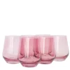 Rose Stemless Wine Glasses ( x 6)>Meri Meri Discount