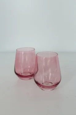 Rose Stemless Wine Glasses ( x 6)><noscript><img width=