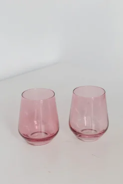 Rose Stemless Wine Glasses ( x 6)><noscript><img width=