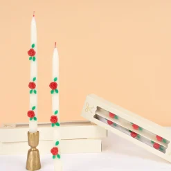 Rose Taper Candles (x 2)>Meri Meri Clearance