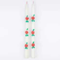 Rose Taper Candles (x 2)>Meri Meri Clearance