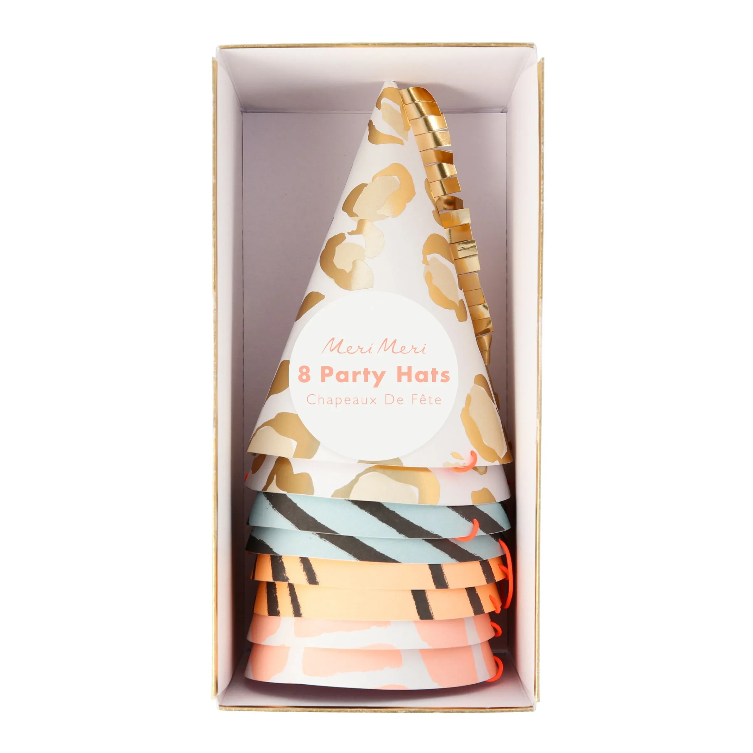 Safari Animal Print Party Hats (x 8)>Meri Meri Discount