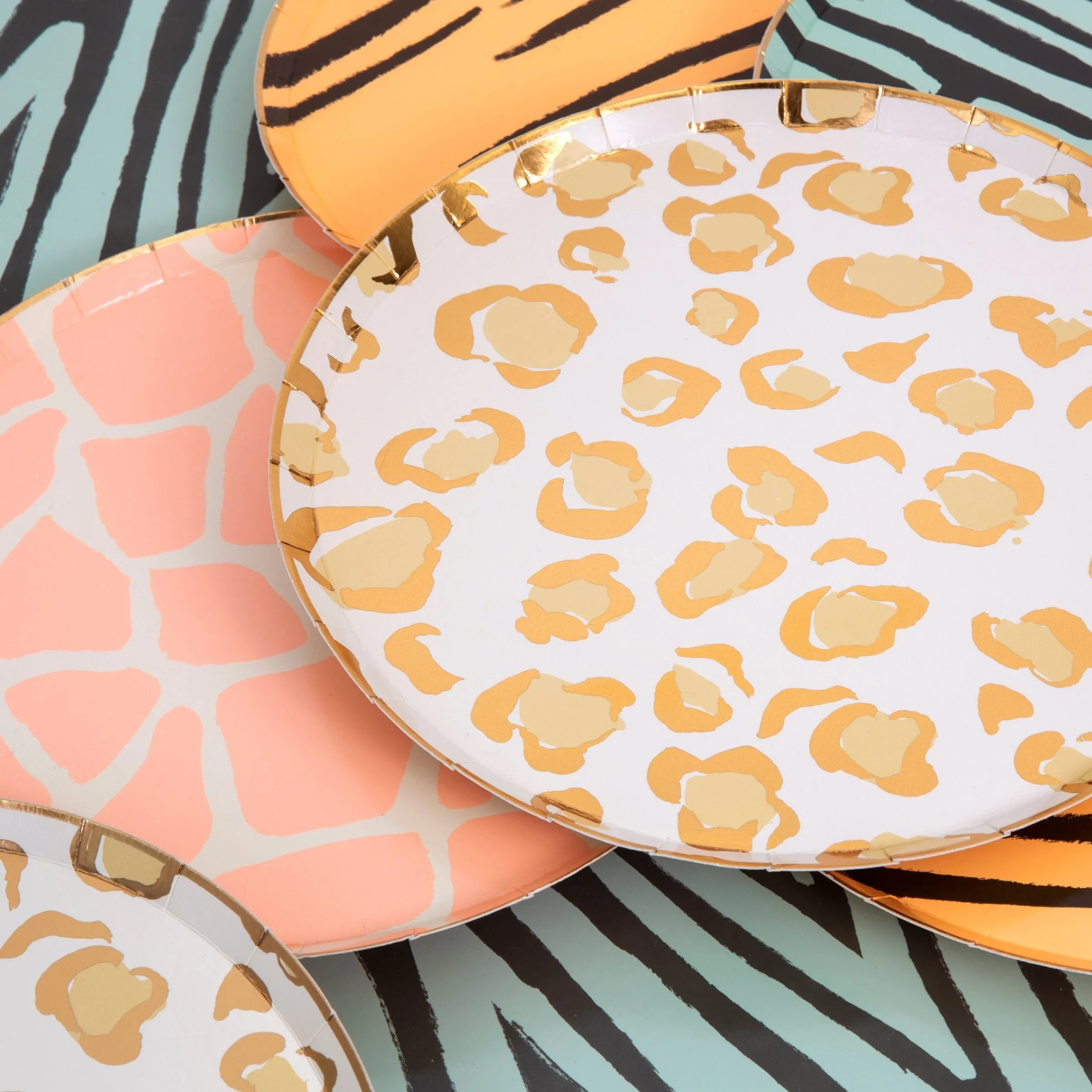 Safari Animal Print Side Plates (x 8)>Meri Meri Hot