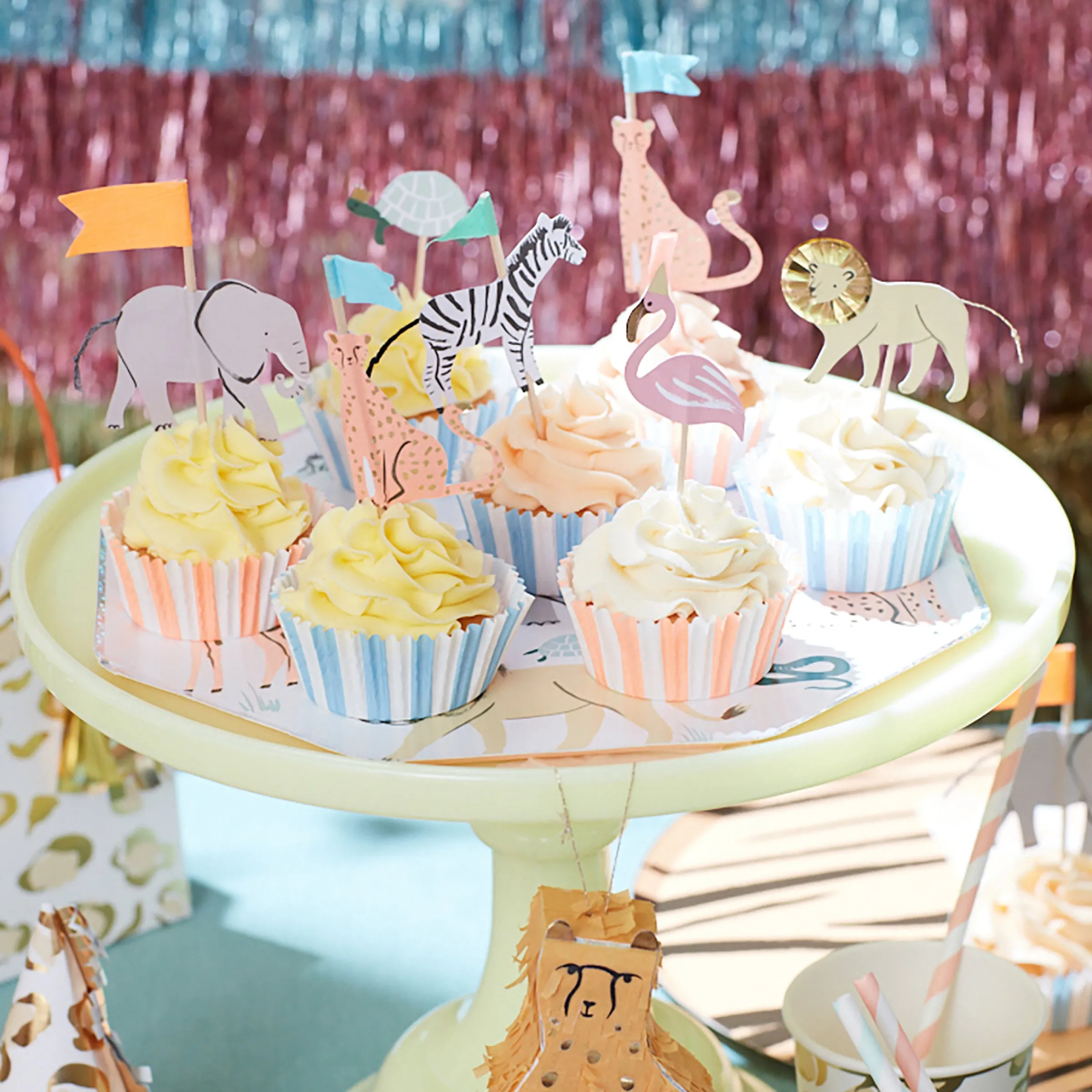 Safari Animals Cupcake Kit (x 24 toppers)>Meri Meri Fashion
