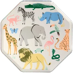 Safari Animals Dinner Plates (x 8)>Meri Meri Clearance
