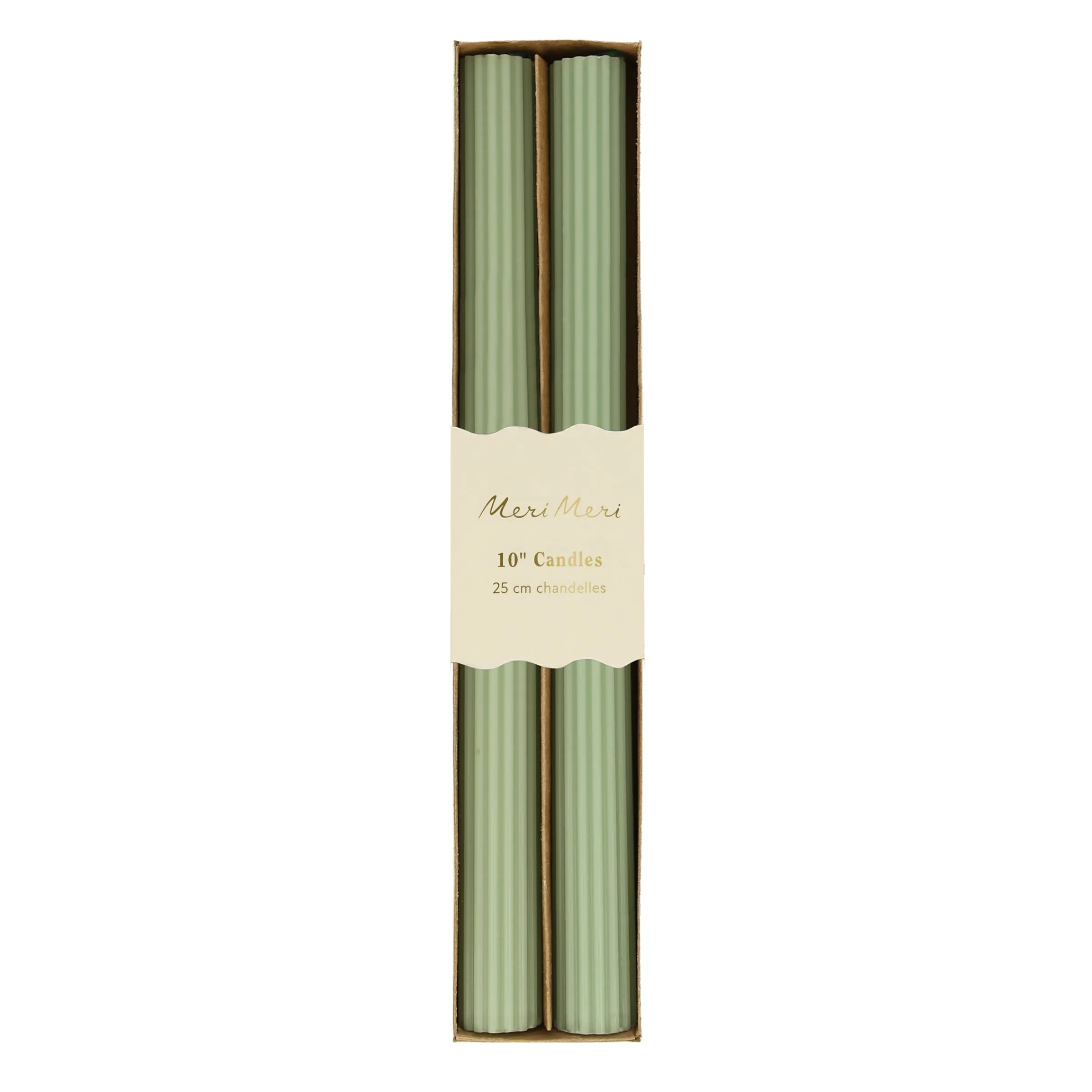 Sage Green Table Candles (x 2)>Meri Meri Fashion