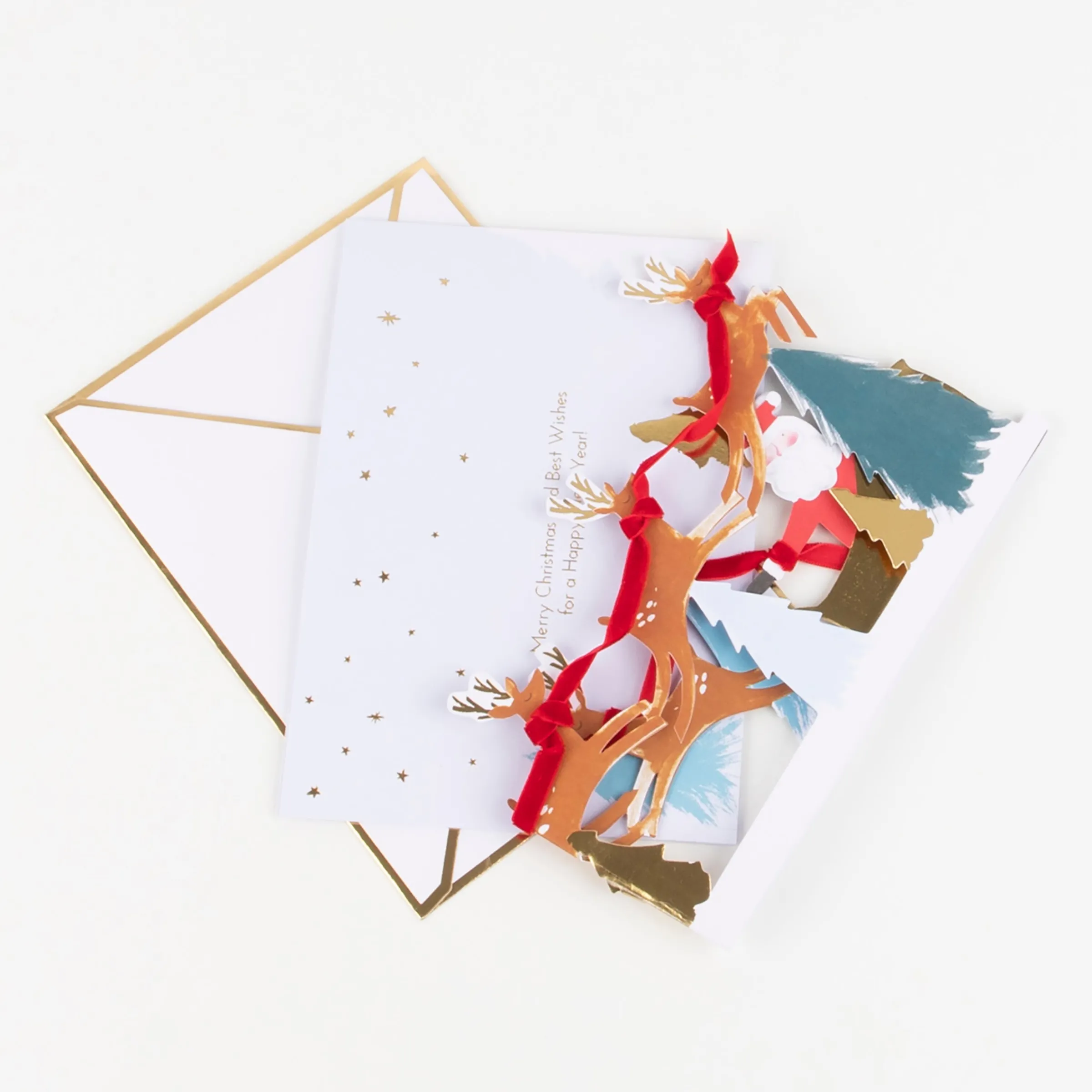Santa's Sleigh 3D Scene Christmas Card>Meri Meri Sale