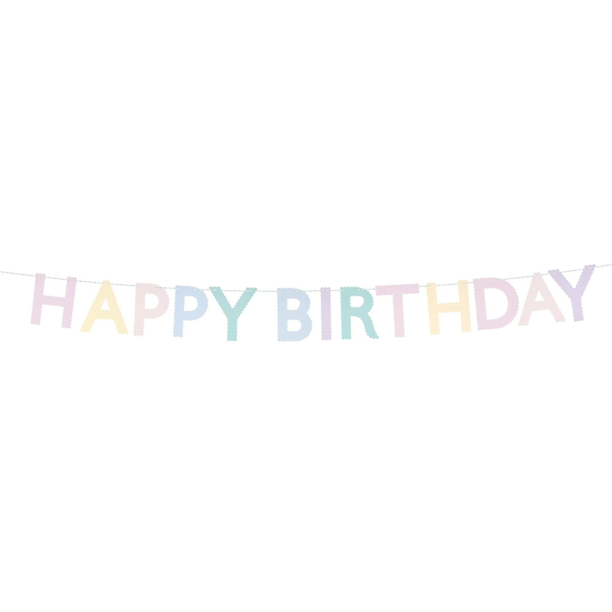 Scallop Pastel Happy Birthday Garland>Meri Meri Fashion
