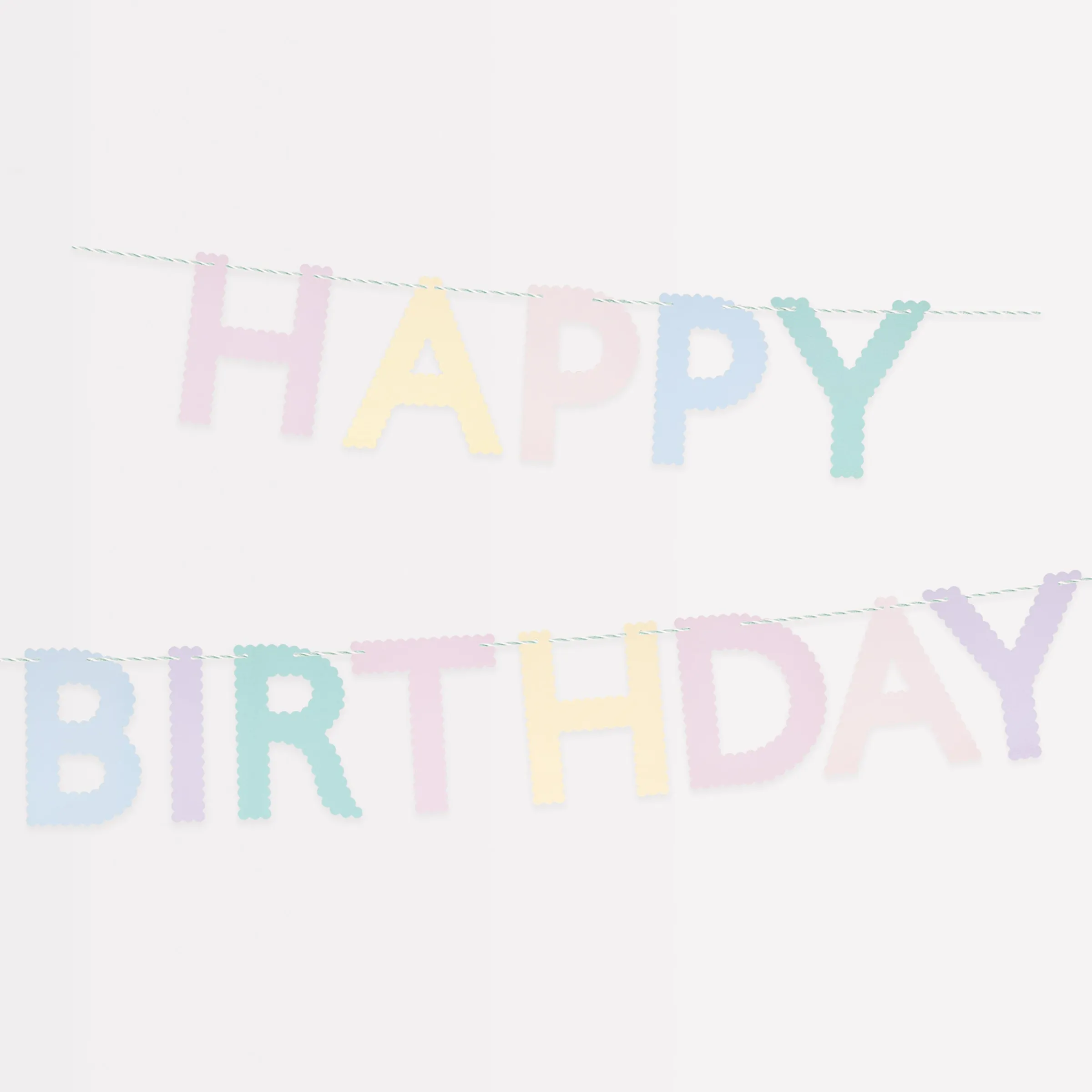 Scallop Pastel Happy Birthday Garland>Meri Meri Fashion