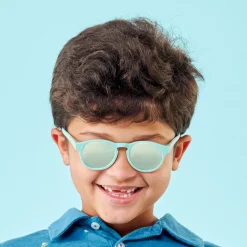 Seafoam Blue Keyhole Mirrored Lense Sunglasses><noscript><img width=